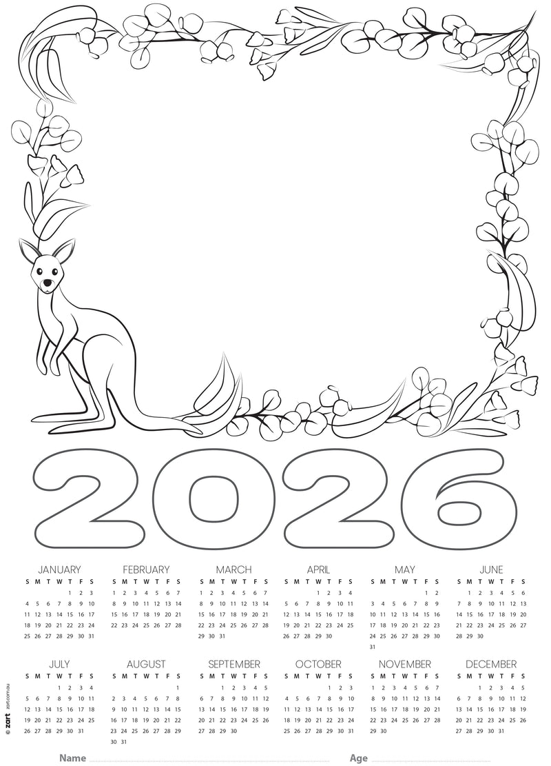 Cardboard Calendar Blanks 2026 A3 Pack of 25 250gsm Australian Animals-2