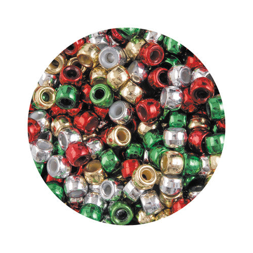 Educational Colours Pony Beads Christmas Pack of 1000