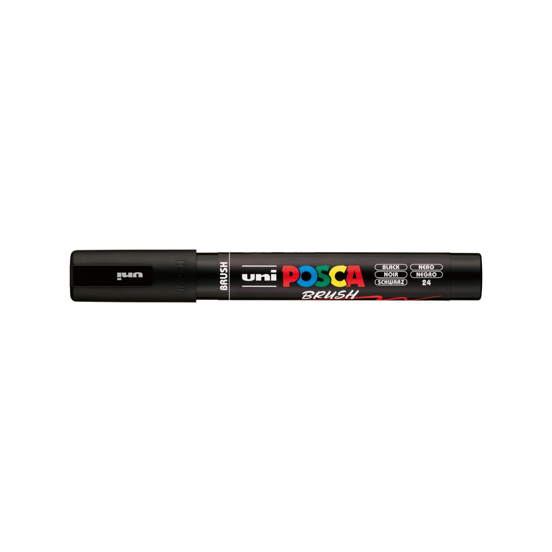 POSCA PC-5BR Black medium brush tip paint marker hero