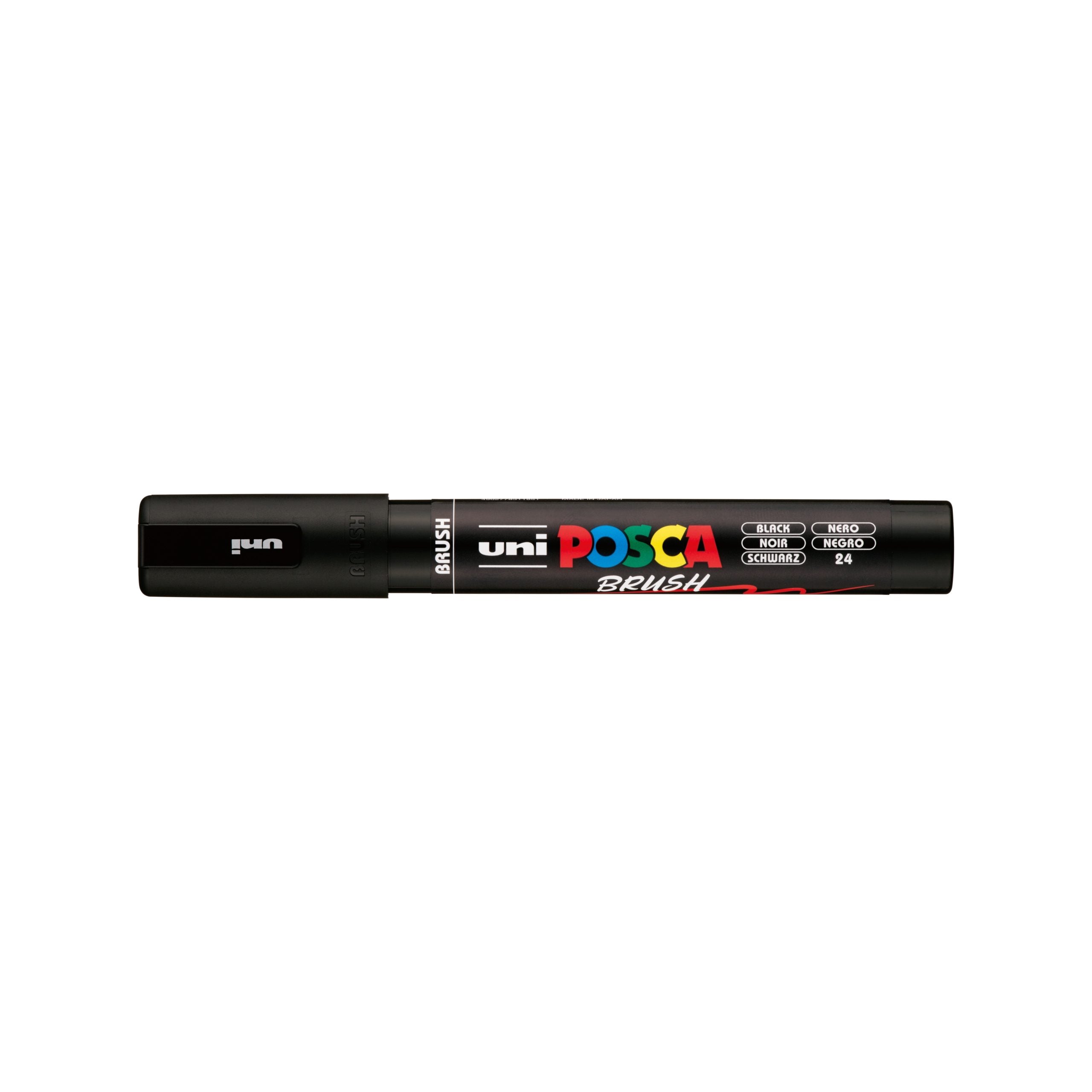 POSCA PC-5BR Black medium brush tip paint marker hero