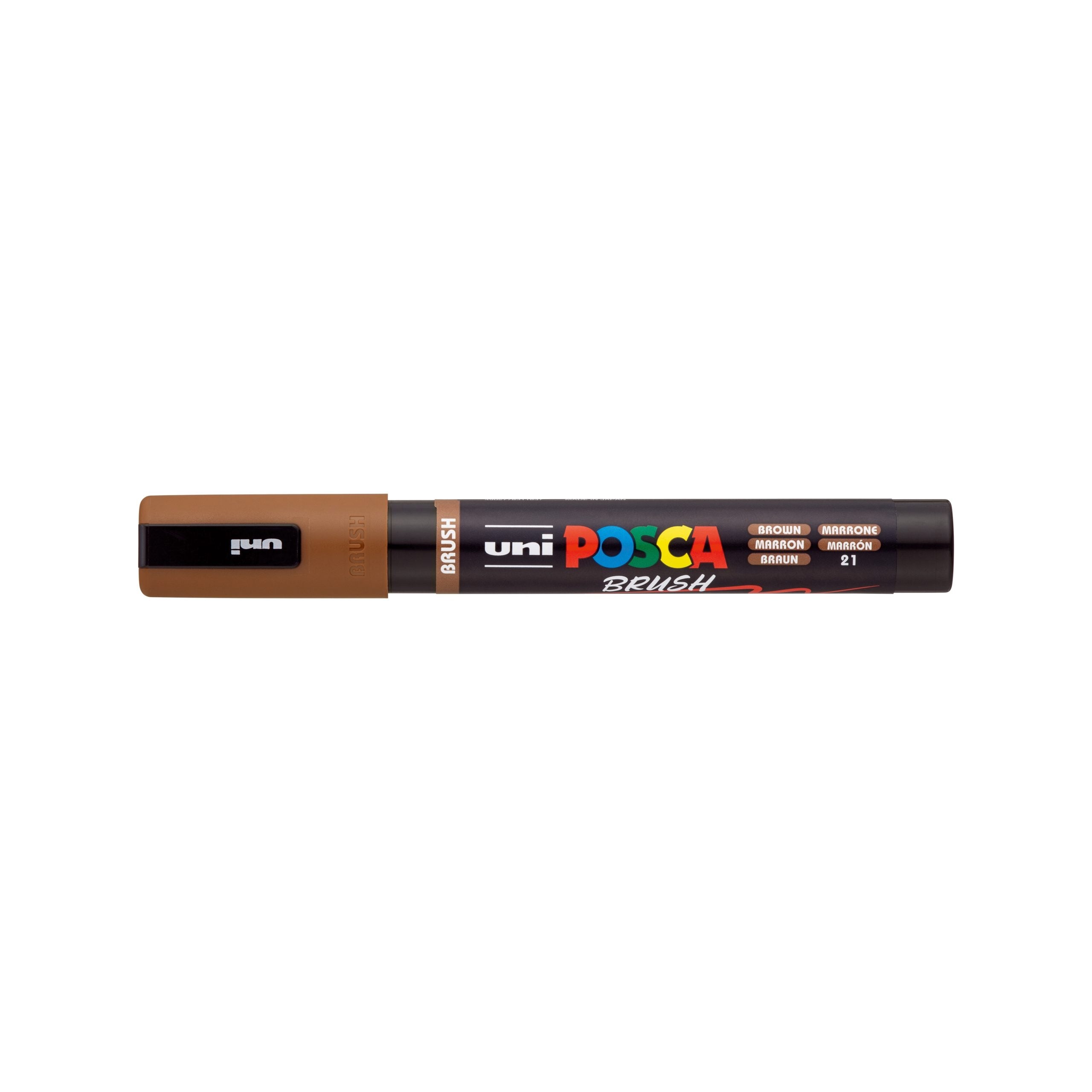 POSCA PC-5BR Brown medium brush tip paint marker hero