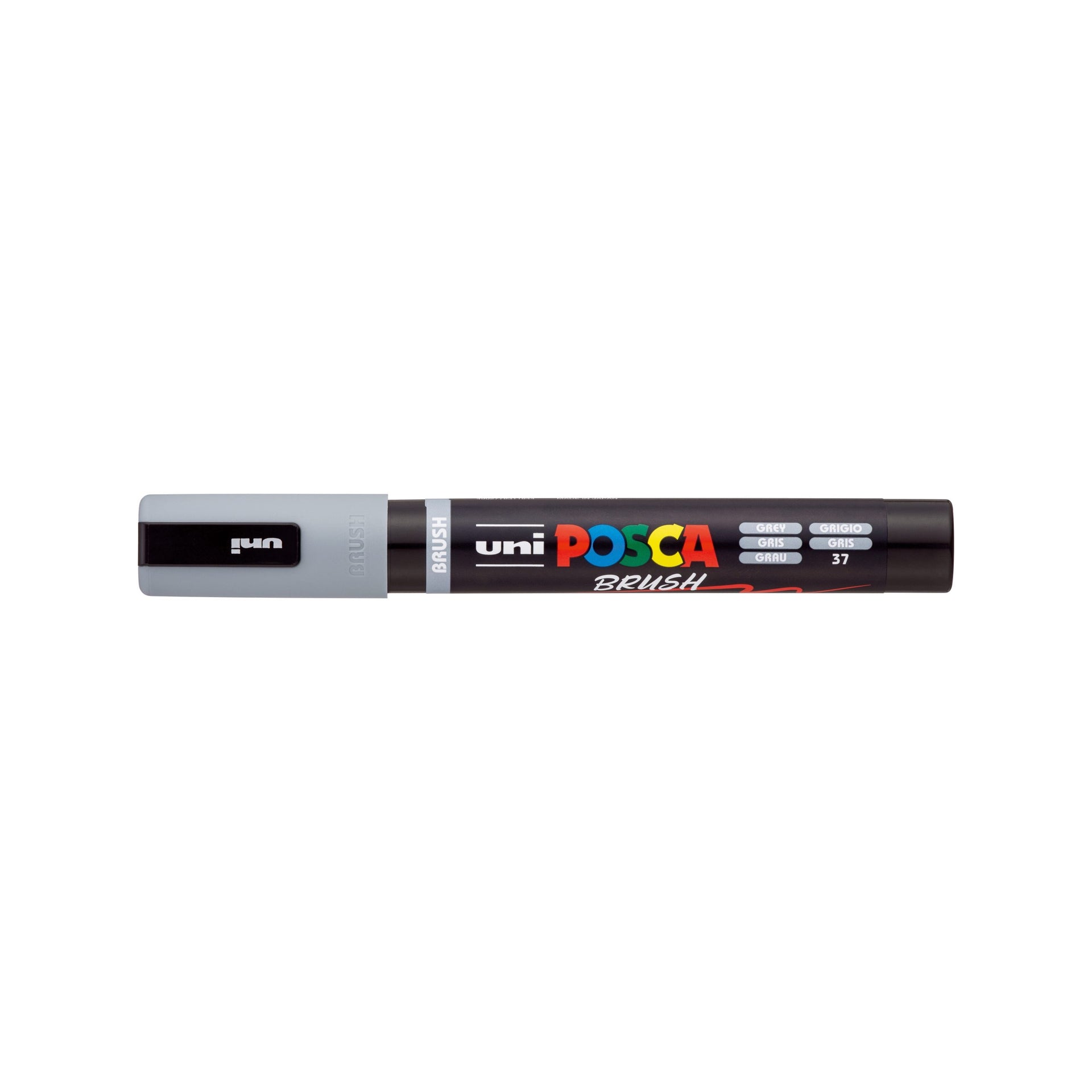 POSCA PC-5BR Grey medium brush tip paint marker hero