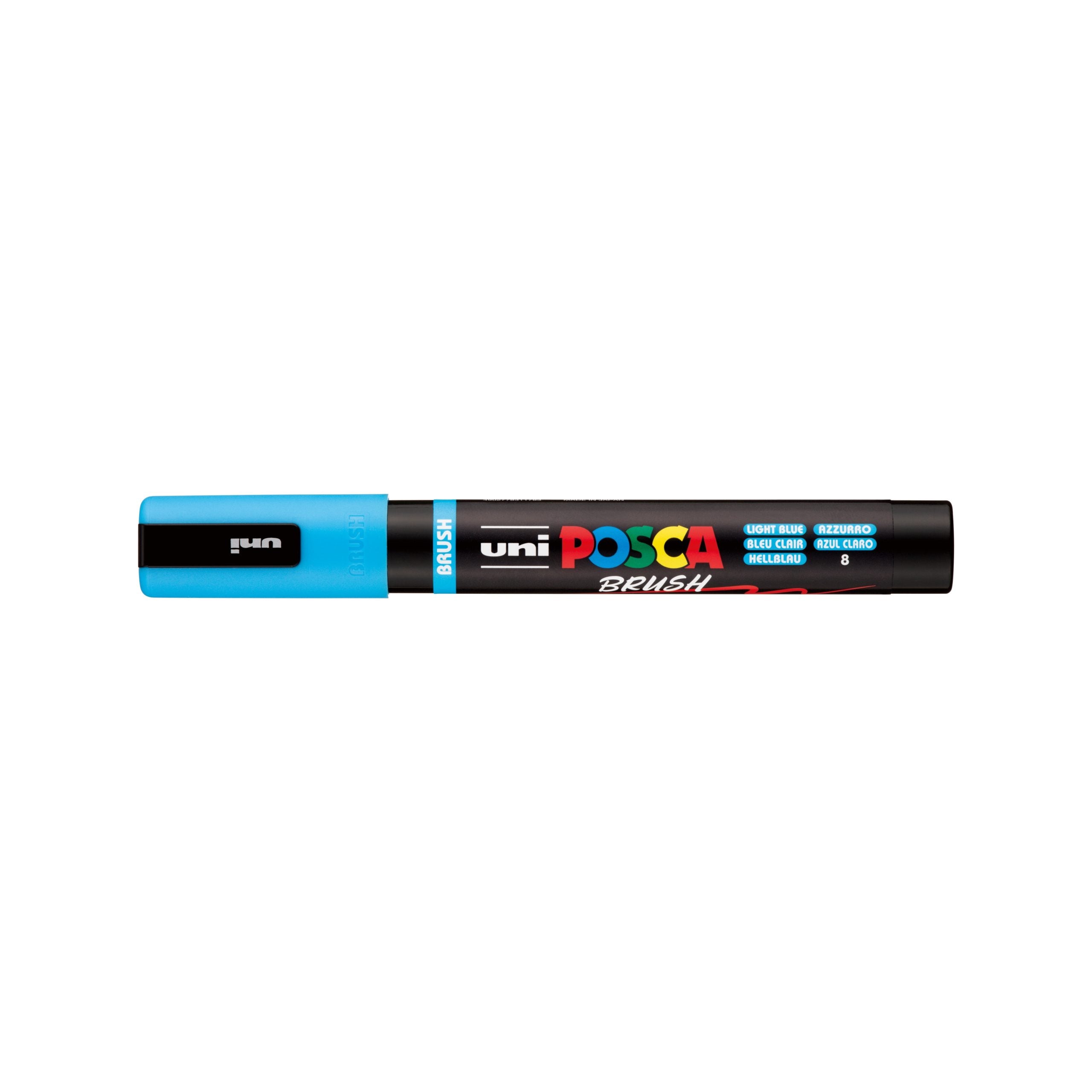 POSCA PC-5BR Light Blue medium brush tip paint marker hero