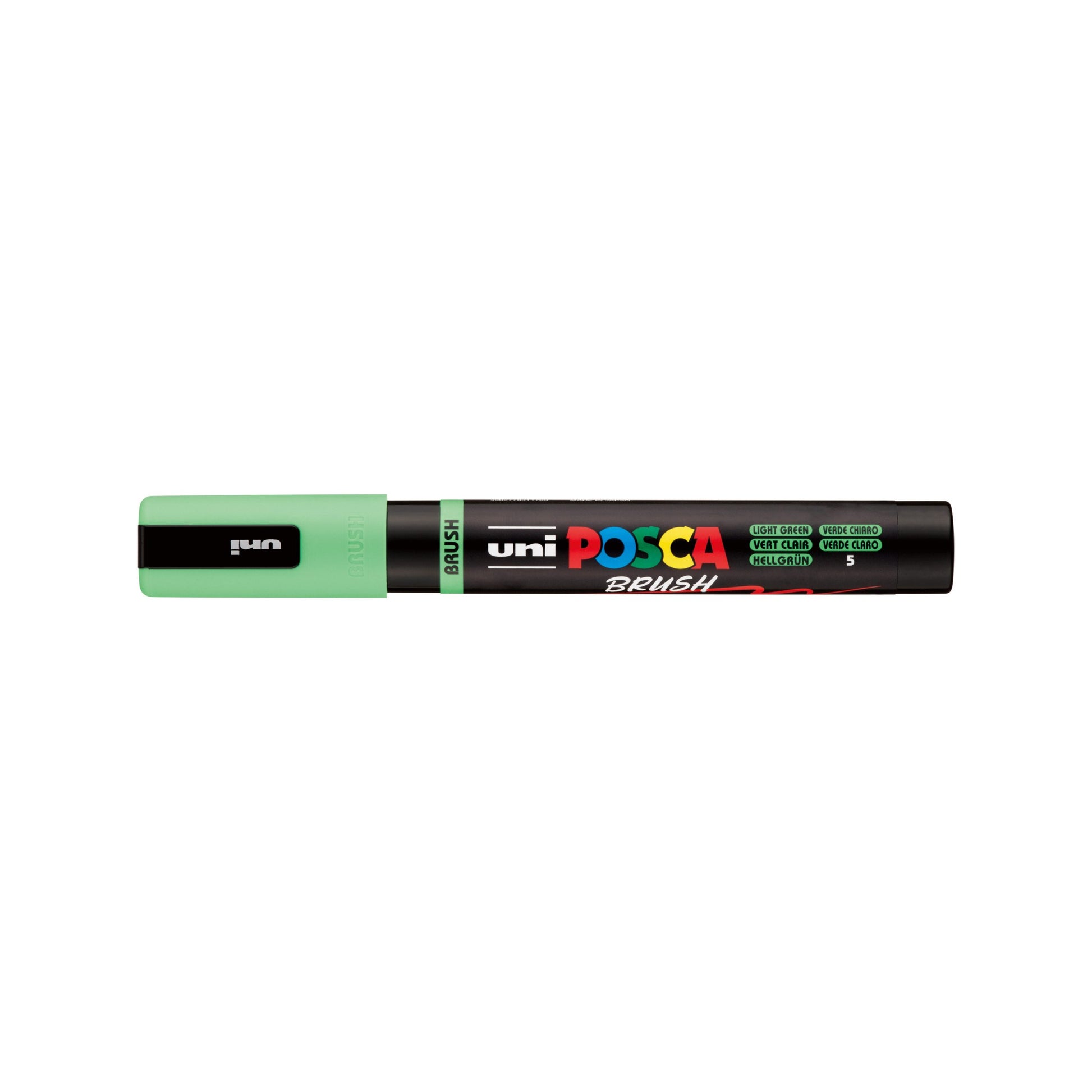 POSCA PC-5BR Light Green medium brush tip paint marker hero