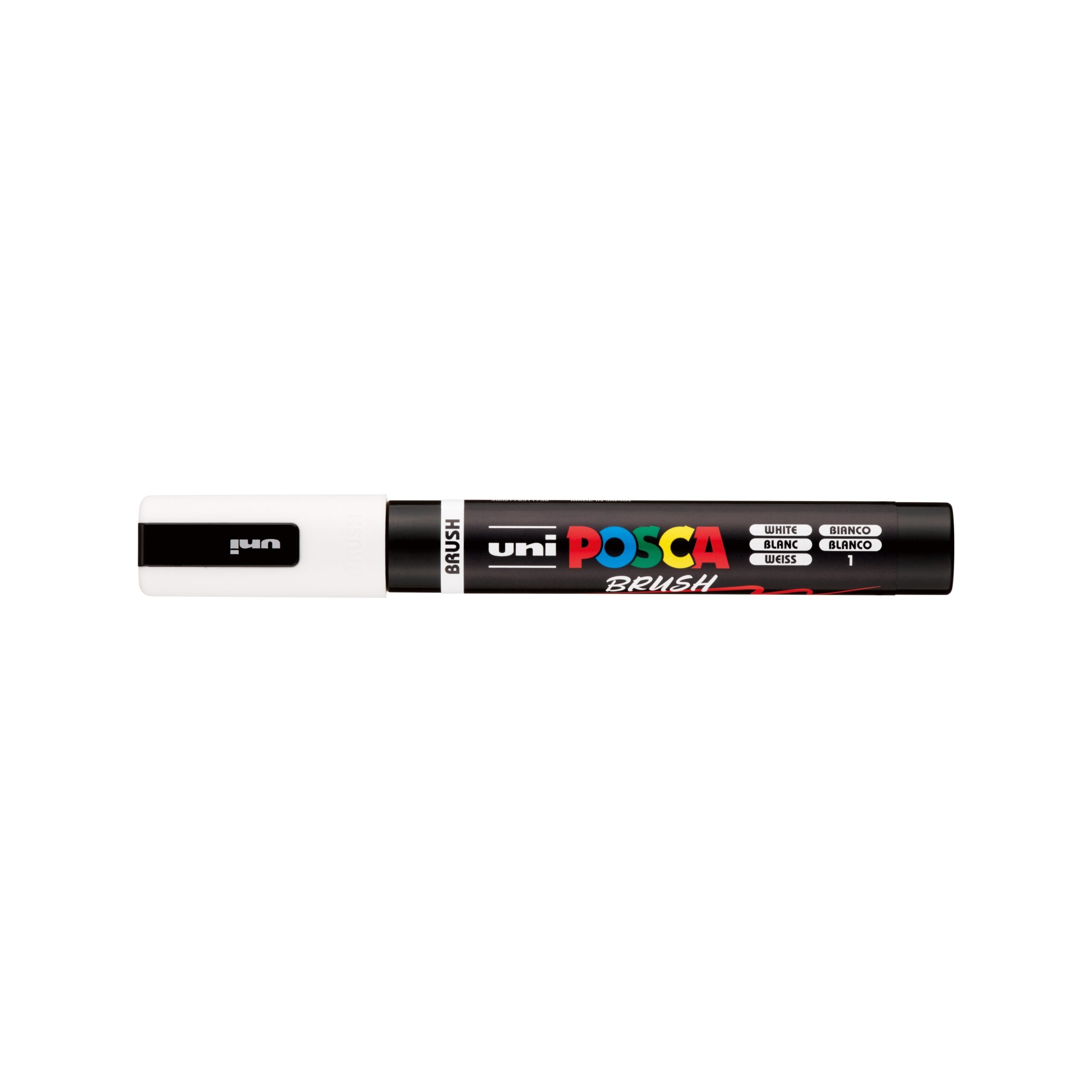 POSCA PC-5BR White medium brush tip paint marker hero
