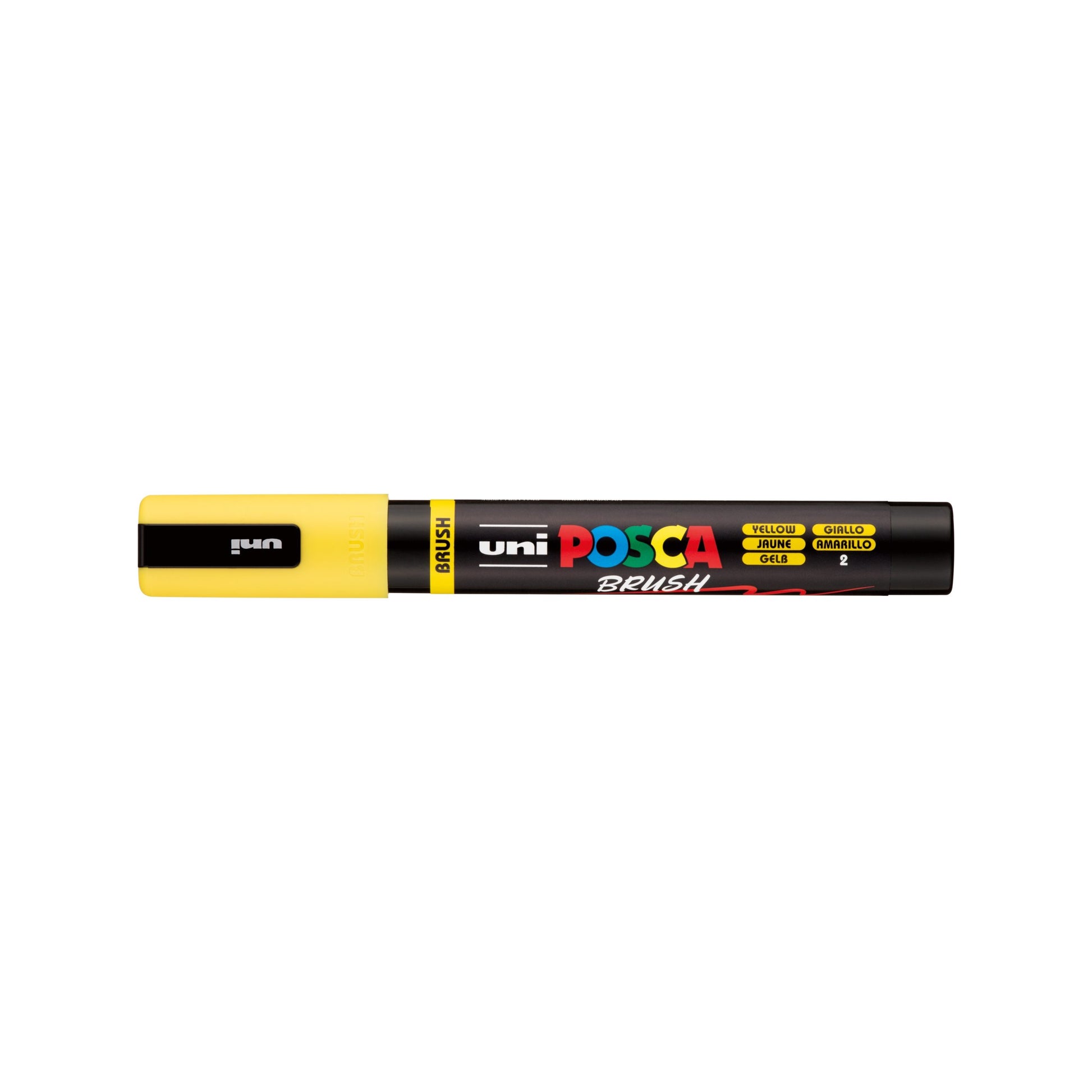 POSCA PC-5BR Yellow medium brush tip paint marker hero