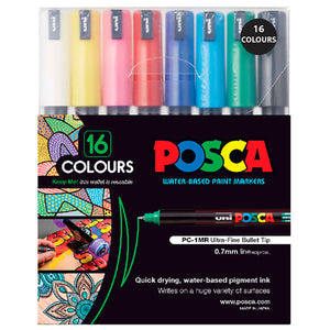 Posca PC-1MR Paint Marker Pen Bullet Ultra Fine Assorted Wallet of 16