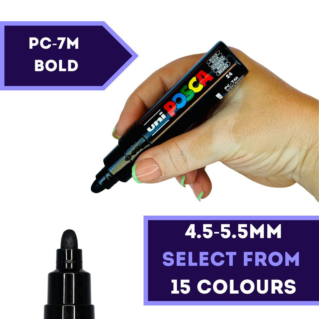 POSCA PC-7M Light Blue broad bullet tip paint marker