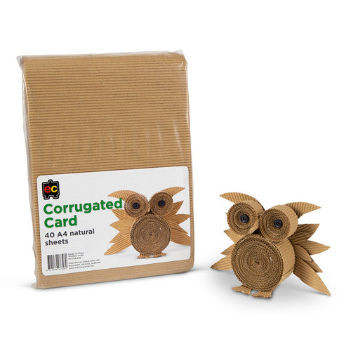 Educational Colours Corrugated Card Natural A4 Pack of 40