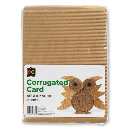 Educational Colours Corrugated Card Natural A4 Pack of 40