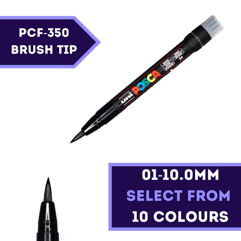 POSCA PCF-350 Light Blue flexible brush tip paint marker