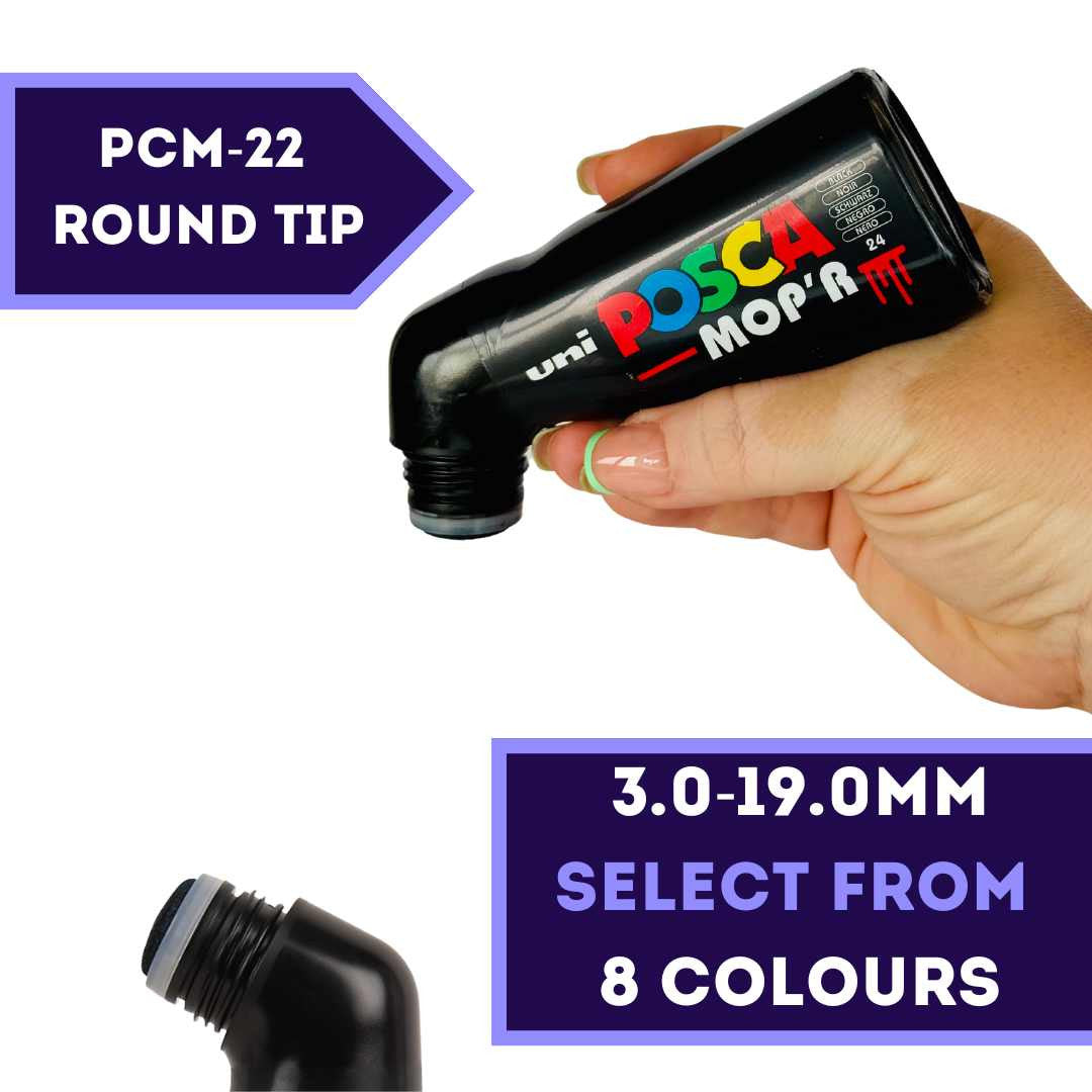 POSCA PCM-22 Pink ultra-wide foam tip paint marker