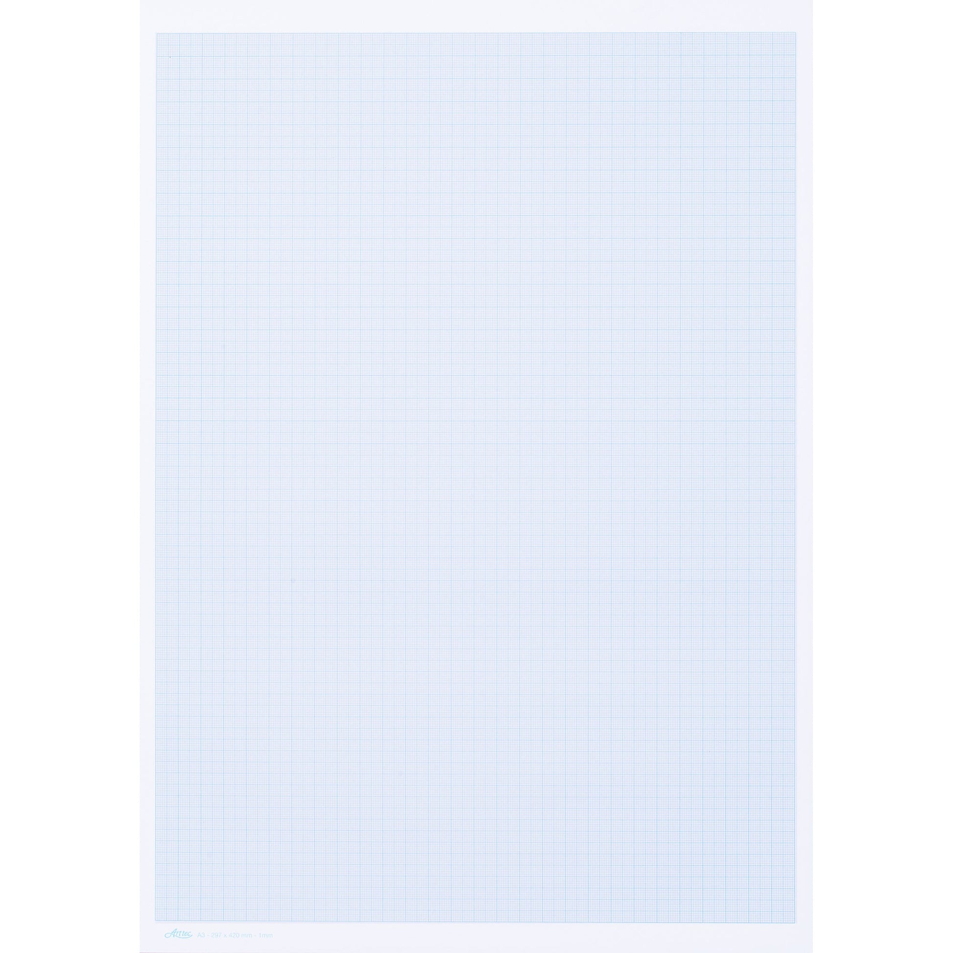 Zart Graph Paper Pad A3 25 Sheets 1mm Grid 70gsm Blue Lines-2