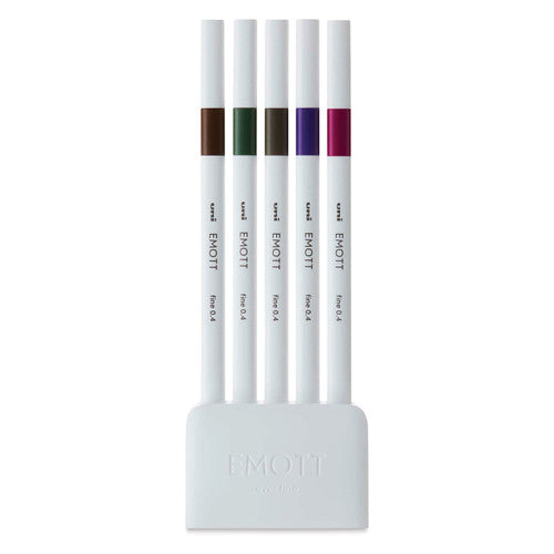 Uni Emott Everfine Fineliners 0.4mm No.3 Assorted Pack of 5 Vintage