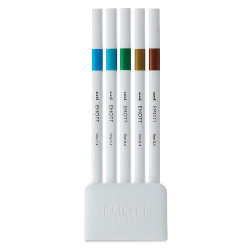 Uni Emott Everfine Fineliners 0.4mm No.4 Assorted Pack of 5 Island