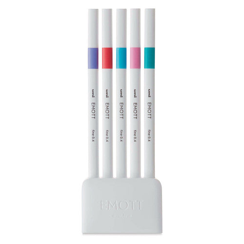 Uni Emott Everfine Fineliners 0.4mm No.5 Assorted Pack of 5 Candy Pop