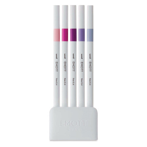 Uni Emott Everfine Fineliners 0.4mm No.7 Assorted Pack of 5 Floral