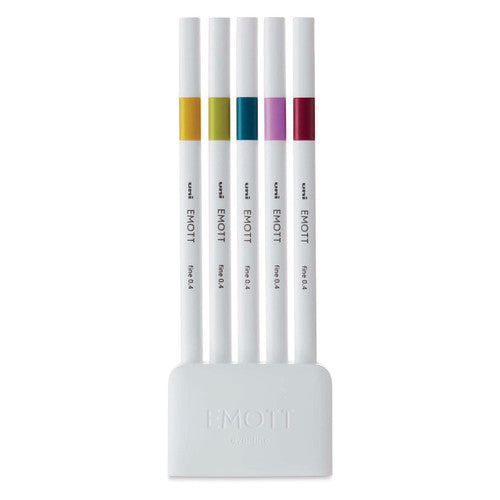 Uni Emott Everfine Fineliners 0.4mm No.8 Assorted Pack of 5 Retro
