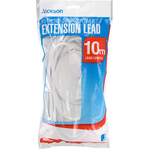 Jackson 10 Metre 240VAC Mains Power Extension Lead White