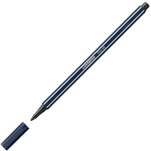 Stabilo Pen 68 Premium Colouring Fibre Tip Pen 1.0mm Paynes Grey Box of 10