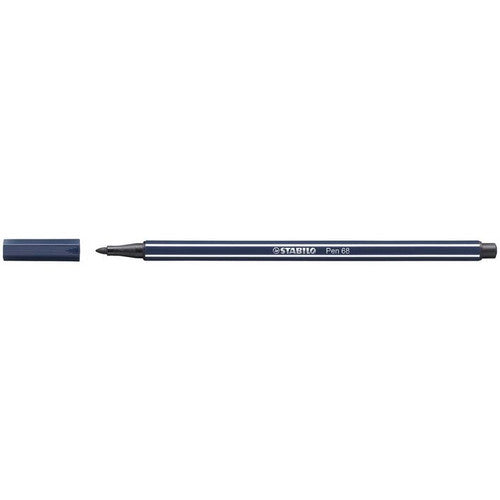 Stabilo Pen 68 Premium Colouring Fibre Tip Pen 1.0mm Paynes Grey Box of 10