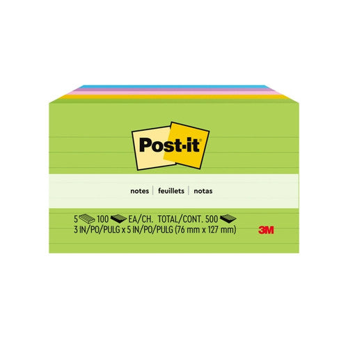 Post-it Notes Lined Jaipur 76 x 127mm 100 Sheets Pack of 5 635-5AU