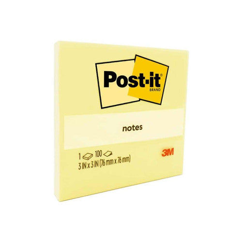 Post-it Notes Canary Yellow 76 x 76mm 100 Sheets Pack of 12 654