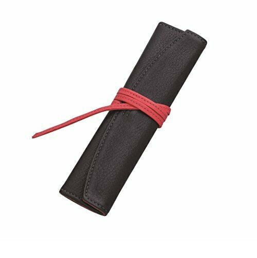 Pilot Pensemble 1 Pen Leather Pouch Roll Black and Red