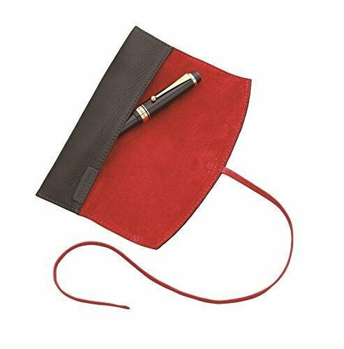 Pilot Pensemble 1 Pen Leather Pouch Roll Black and Red