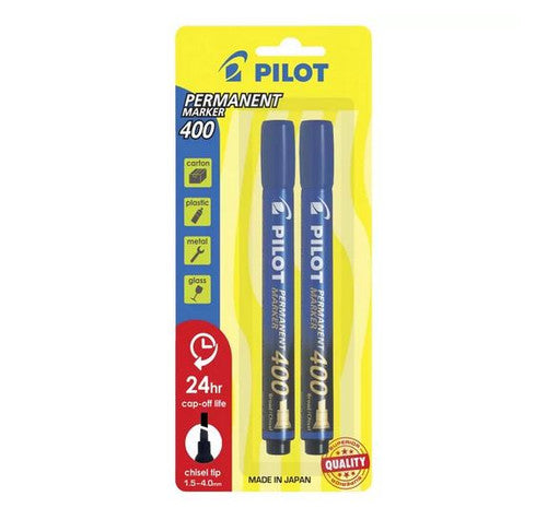 Pilot Permanent Marker Chisel Tip Blue 2 Pack