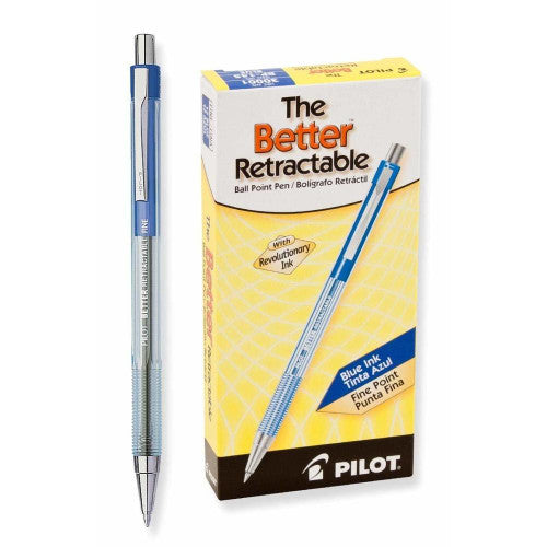 Pilot BP-145 Retractable Ballpoint Pen Fine Blue Box of 12