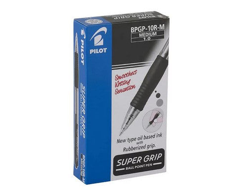 Pilot Super Grip Retractable Ballpoint Pen Medium Black Box of 12