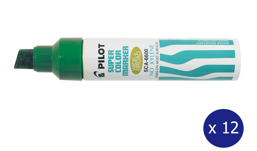 Pilot Super Colour Permanent Marker Chisel Jumbo Green Box of 12