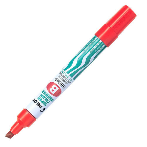 Pilot Super Colour Permanent Marker Chisel Broad Red Box of 12