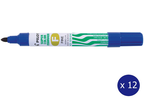 Pilot Super Colour Permanent Marker Bullet Fine Blue Box of 12