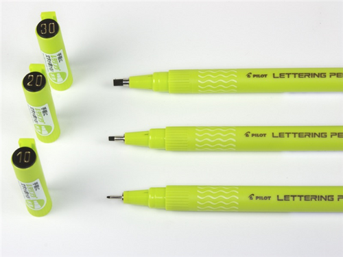 Pilot Lettering Pen Assorted Nibs Black Wallet of 3