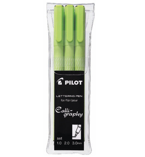 Pilot Lettering Pen Assorted Nibs Black Wallet of 3