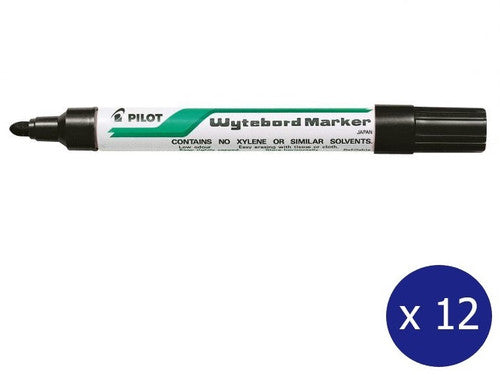 Pilot Wytebord Marker Bullet Tip 4mm Black Box of 12