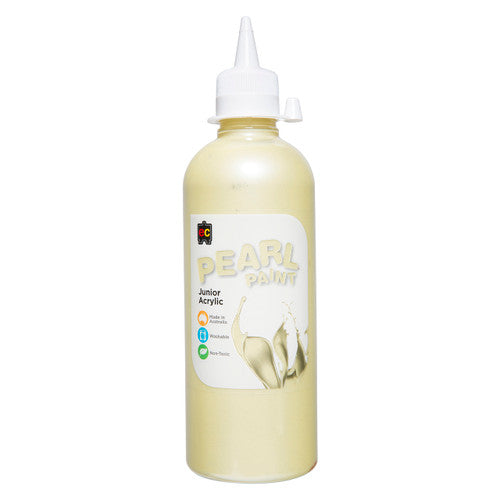Educational Colours Pearl Paint Junior Acrylic 500ml Yellow