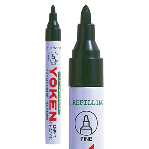 Creative School Supply Yoken Markers Bullet Black Pack of 12