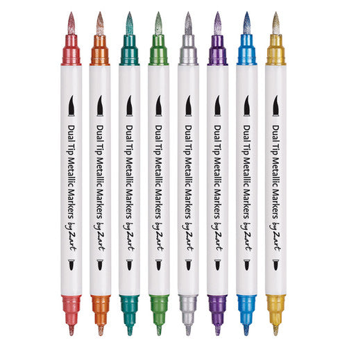 Creative School Supply Dual Tip Metallic Markers Assorted Pack of 8