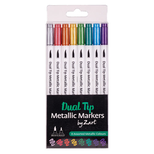 Creative School Supply Dual Tip Metallic Markers Assorted Pack of 8