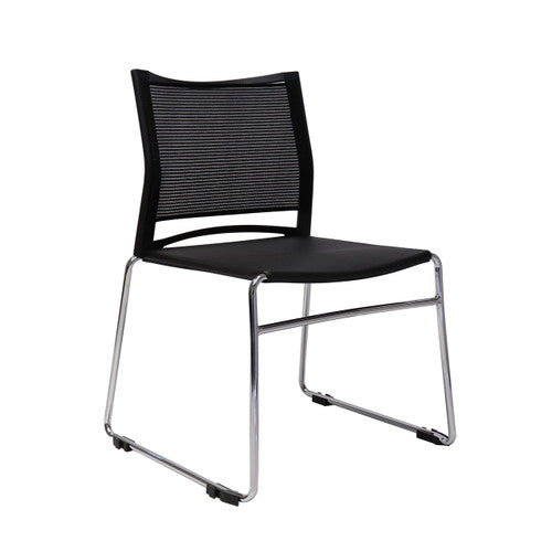 Rapidline PMV Stackable Mesh Back Visitor Chair Black