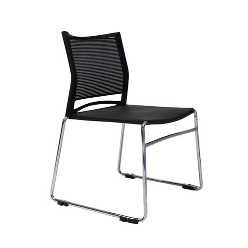 Rapidline PMV Stackable Mesh Back Visitor Chair Black