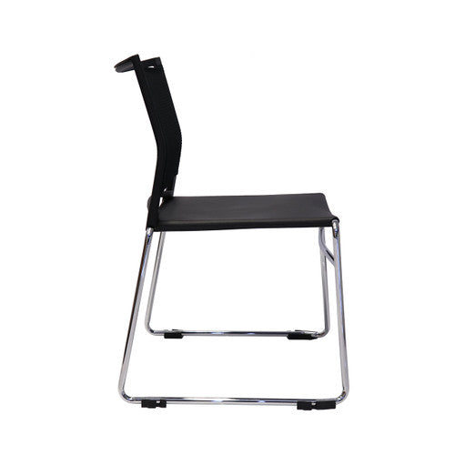 Rapidline PMV Stackable Mesh Back Visitor Chair Black