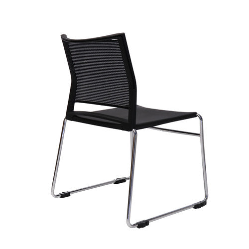 Rapidline PMV Stackable Mesh Back Visitor Chair Black