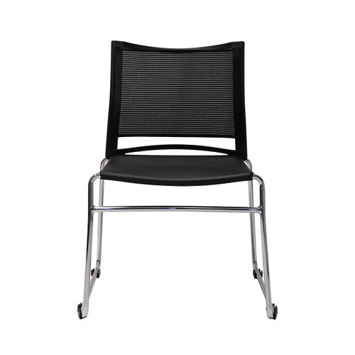 Rapidline PMV Stackable Mesh Back Visitor Chair Black