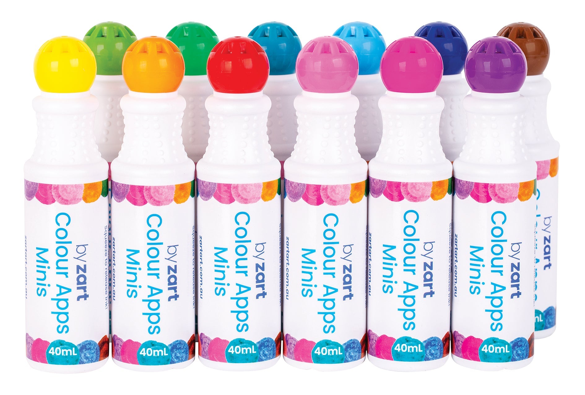 Zart Colour Apps Minis Box of 12 Self-Inking Dot Paint Markers Ages 3+-7