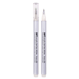 Zart Gel Pen White Pack of 20 Acrylic Pigment Ink 1mm Broad Nib