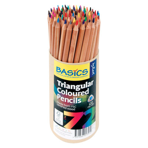 Creative School Supply Basics Triangular Colour Pencils Assorted Pack of 72